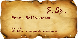 Petri Szilveszter névjegykártya