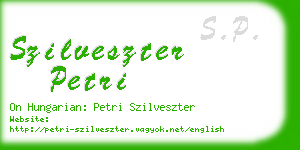 szilveszter petri business card